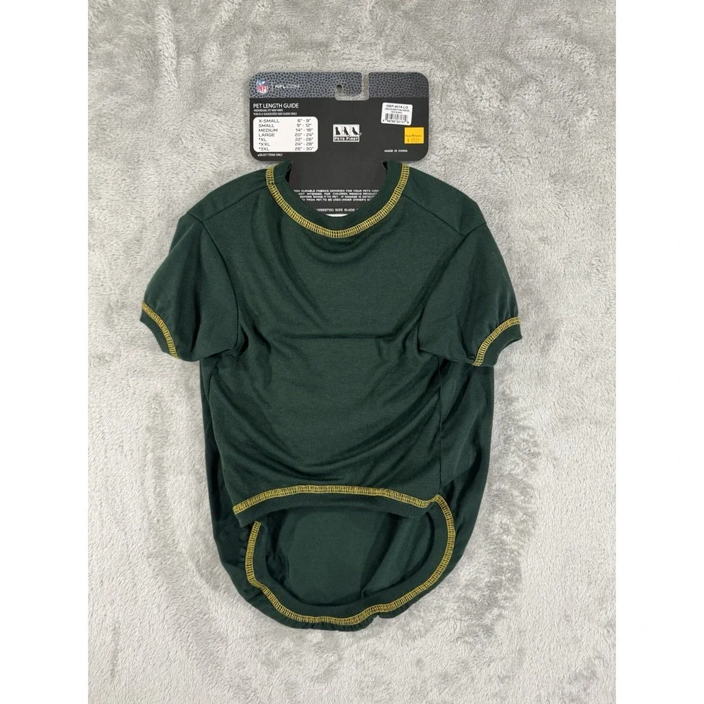 Green Bay Packers Dog Jersey Shirt Large Official‎ Team Pet Wear NFL Football